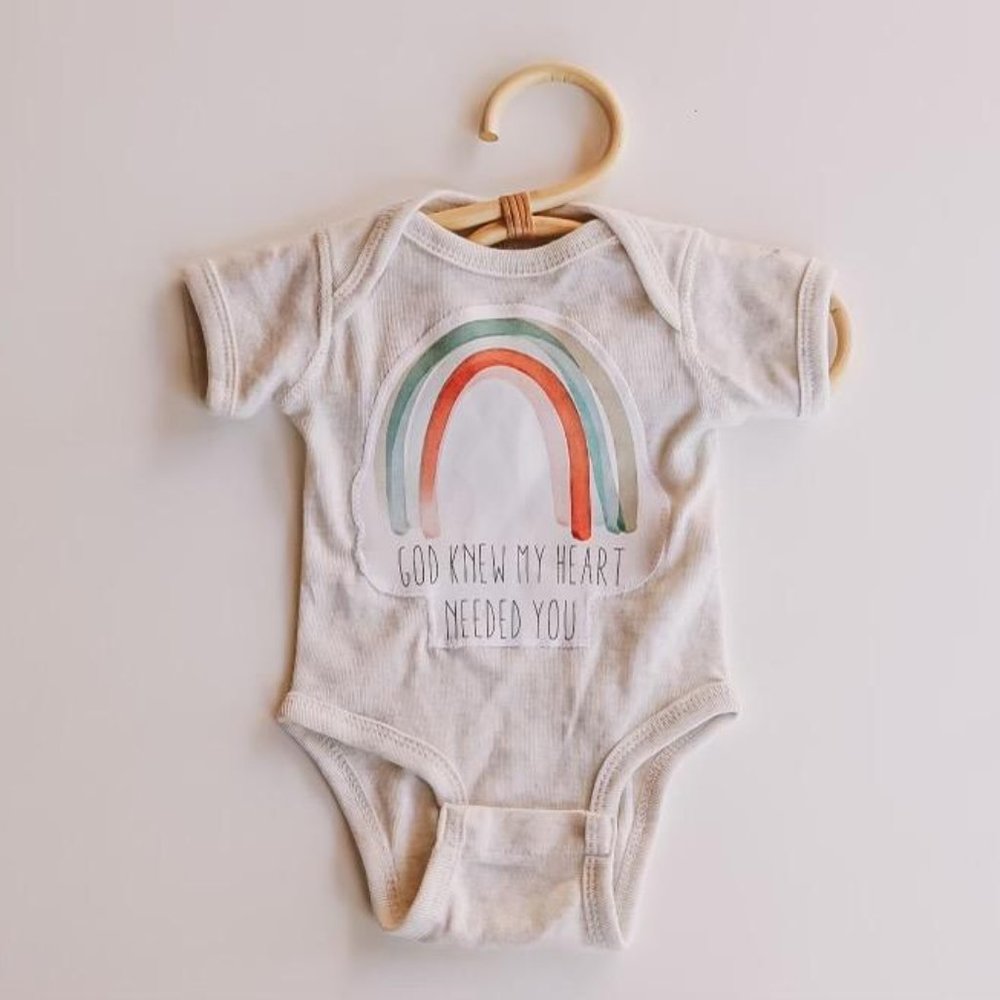 "God Knew My Heart Needed You” Onesie